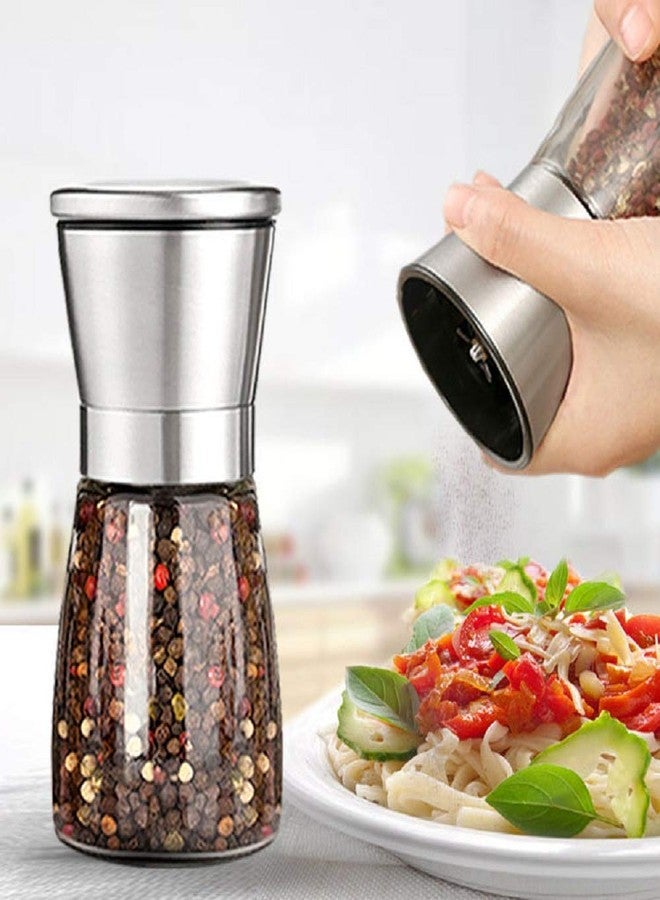 Chelory Salt and Pepper Grinder Set, Adjustable Coarseness Salt and Pepper Mills, Refillable Pepper and Salt Shakers with Premium Stainless Steel for Sea Salt, Black Peppercorn, Spices(2 pcs) - Image 2